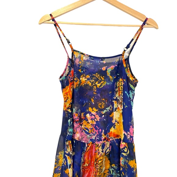 Abstract Design Navy, pink and Orange Tank Top Size XS - Picture 4 of 5